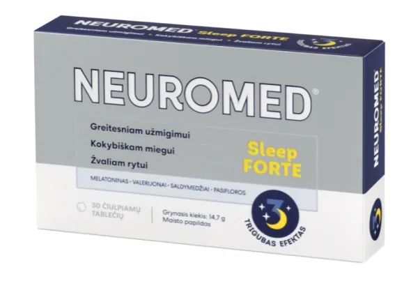 Maisto papildas miegui NEUROMED SLEEP Forte N30 (čiulpiamos tabletės)