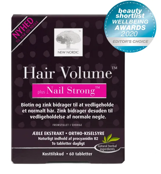 Maisto papildas NEW NORDIC Hair Volume plus Nail Strong tabletės N60