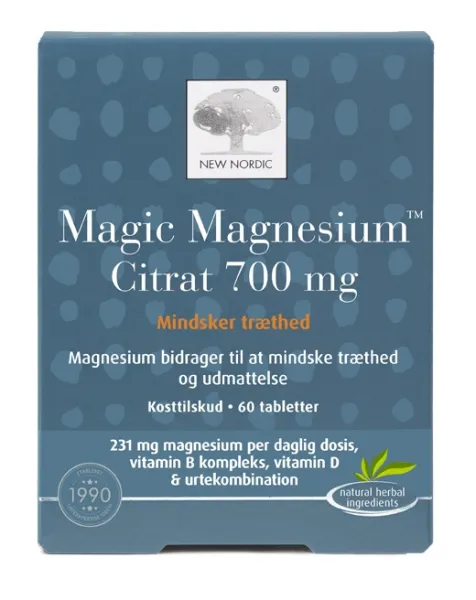 Maisto papildas NEW NORDIC Magic Magnesium Citrat 700mg tabletės N60