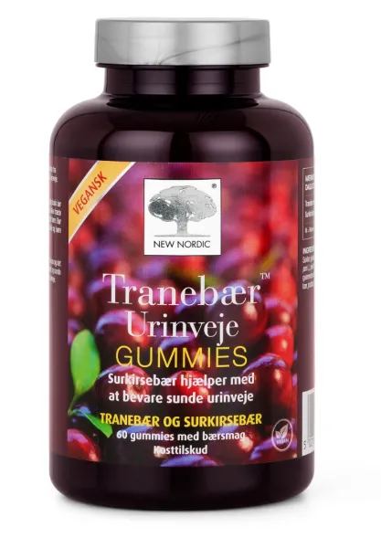 Maisto papildas NEW NORDIC Tranebær Urinveje Gummies spanguolių guminukai N60