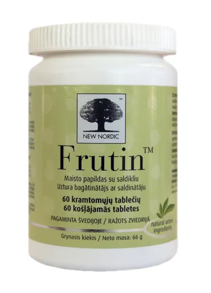 Maisto papildas NEW NORDIC Frutin kramtomosios tabletės N60