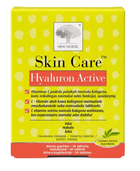 Maisto papildas NEW NORDIC Skin Care Hyaluron Active tabletės N30