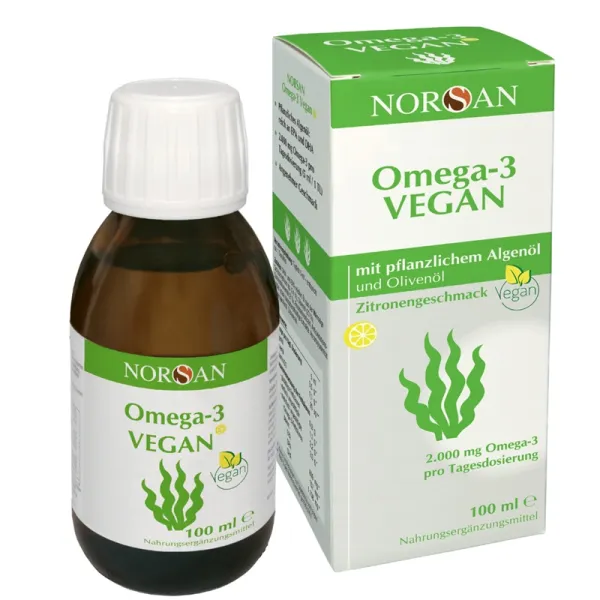 Maisto papildas NORSAN Omega-3 VEGAN citrinų skonio aliejus 100ml