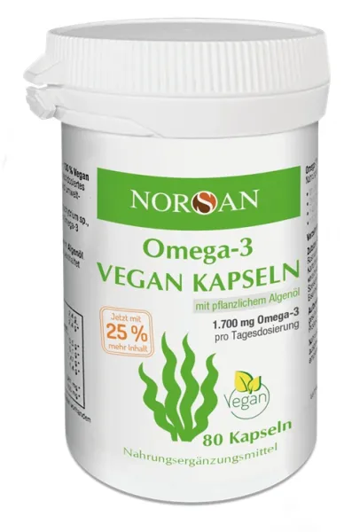 Maisto papildas NORSAN Omega-3 VEGAN kapsulės N80