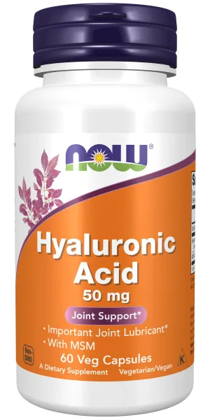 NOW Hyaluronic Acid 50mg+ MSM 60 kaps,