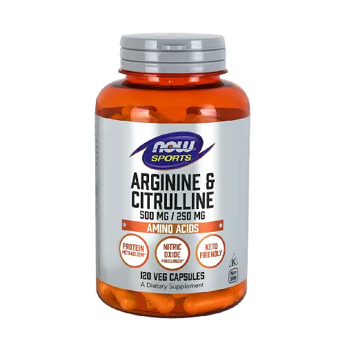 NOW Arginine 500mg &amp; Citrulline 250mg 120 Veg. Capsules