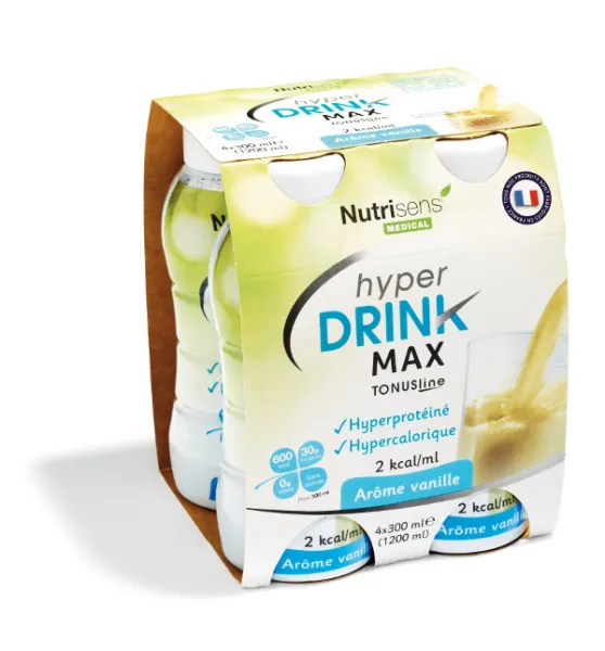 Maistinis gėrimas HYPERDRINK be laktozės, be glitimo 600kcal (vanilės sk.) 4x300ml