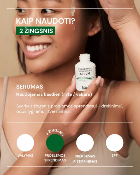 ODA PRO 10 % niacinamido ir hialurono rūgšties serumas 30ml