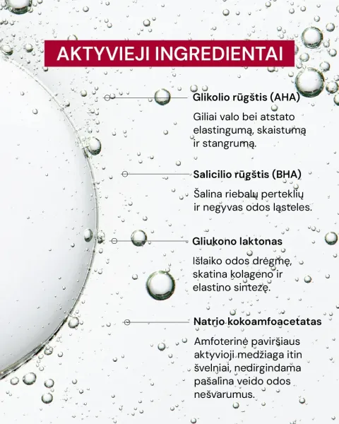 ODA PRO giliai valantis prausiklis su 7% glikolio rūgštimi 200ml