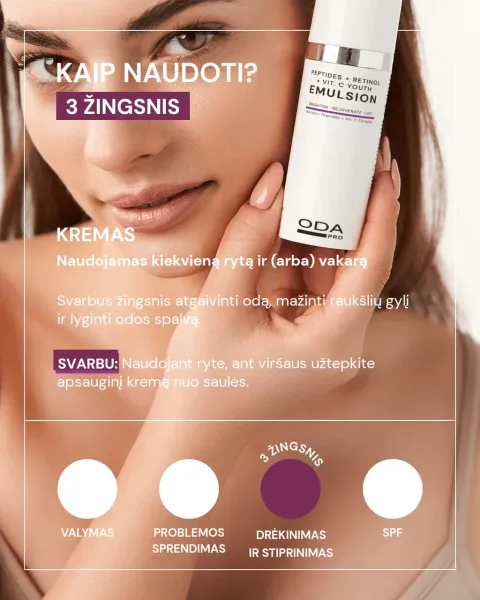 ODA PRO peptidų emulsija su retinoliu ir vitaminu C 50ml