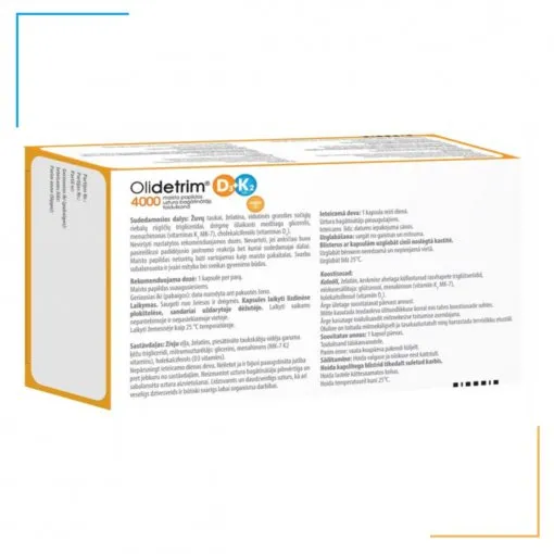 Maisto papildas Olidetrim Omega 4000 D3+K2 minkštosios kapsulės N30