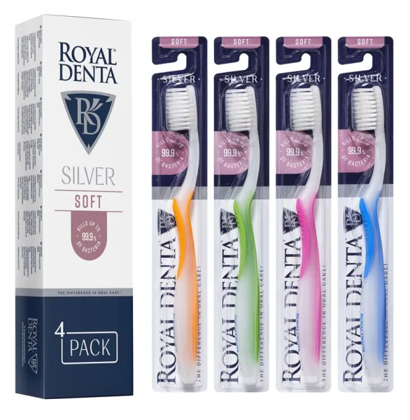 ROYAL DENTA minkštas dantų šepetėlis SILVER SOFT N4