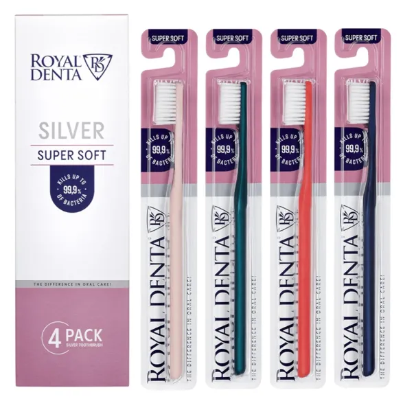 ROYAL DENTA ypač minkštas dantų šepetėlis SILVER SUPER SOFT N4
