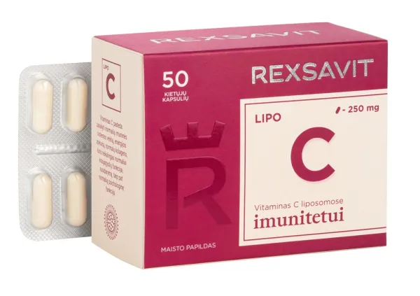 Maisto papildas REXSAVIT liposominis vitaminas C LIPO C 250mg N50 kaps.