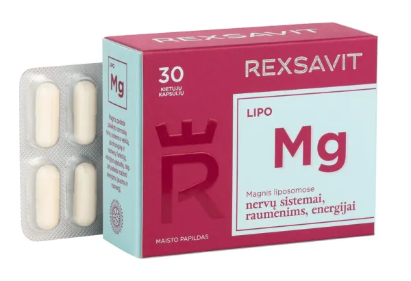 Maisto papildas REXSAVIT liposominis magnis LIPO Mg N30 kaps.