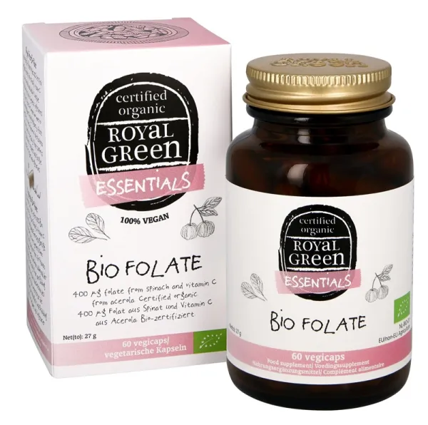 Maisto papildas ROYAL GREEN BIO Foliatai 400 μg vegetariškos kapsulės N60