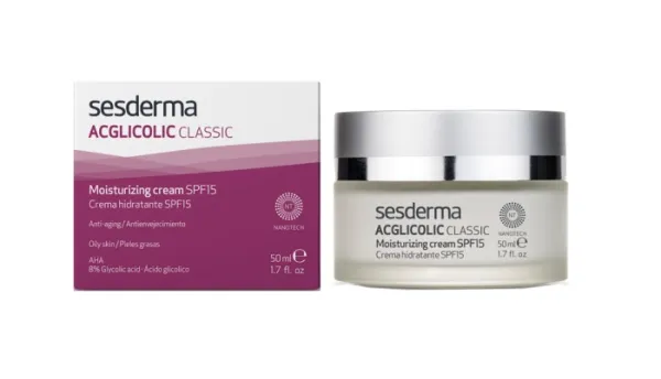 SESDERMA ACGLICOLIC CLASSIC drėkinamasis veido kremas SPF15 50ml