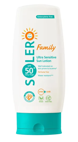 SOLERO Ultra Sensitive losjonas apsauginis nuo saulės itin jautriai odai SPF50+ 200ml