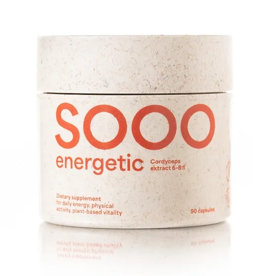 Maisto papildas SOOO energetic: Kordicepso ekstraktas  6-8:1 350mg kapsulės N90