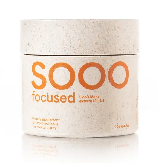 Maisto papildas SOOO focused: Lion’s Mane ekstraktas 10-12:1 350mg kapsulės N90