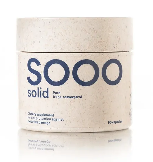 Maisto papildas SOOO solid: Trans-resveratrolis 99.42% grynumo 350mg kapsulės N90