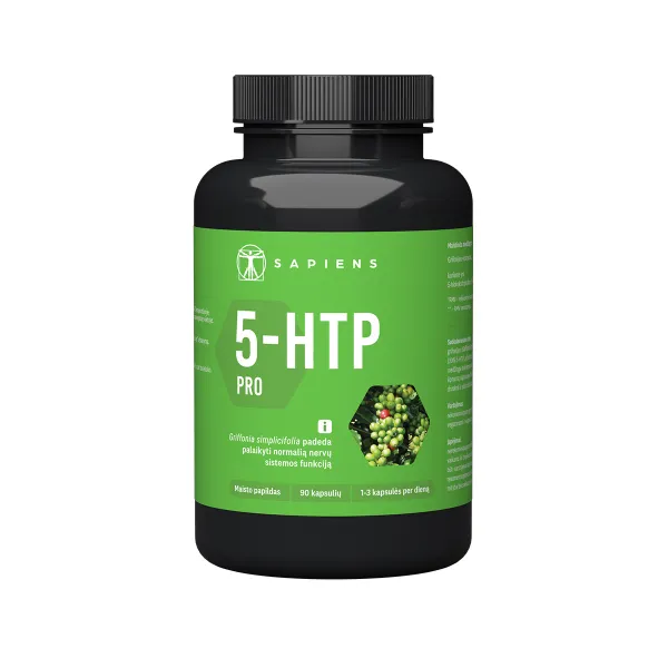 SAPIENS maisto papildas 5-HTP PRO kapsulės N90