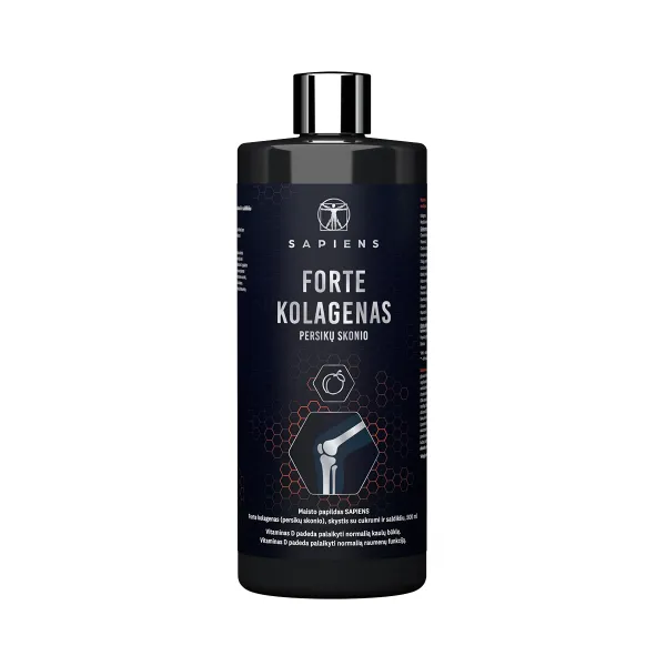 SAPIENS maisto papildas Forte Kolagenas sąnariams su vit. D, persikų skonio 500ml