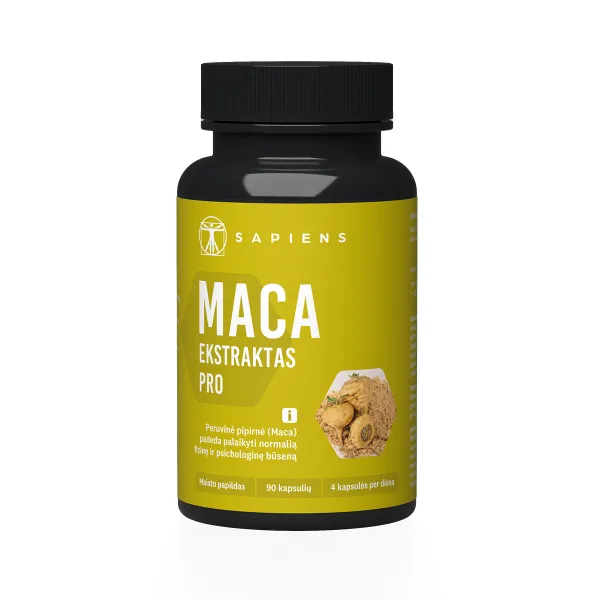 SAPIENS maisto papildas Maca ekstraktas PRO kapsulės N90