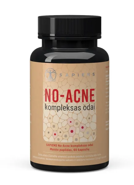 SAPIENS maisto papildas  NO-ACNE kompleksas odai kapsulės N60