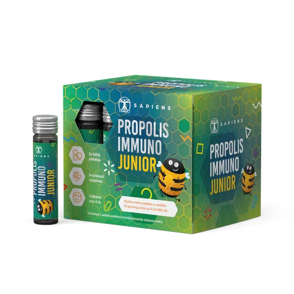 SAPIENS maisto papildas Propolis Immuno Junior 20x10ml