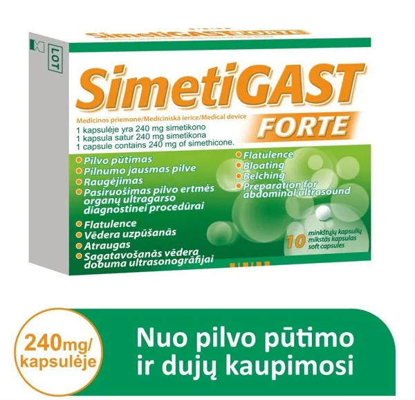 Simetigast Forte 240mg kapsulės N10