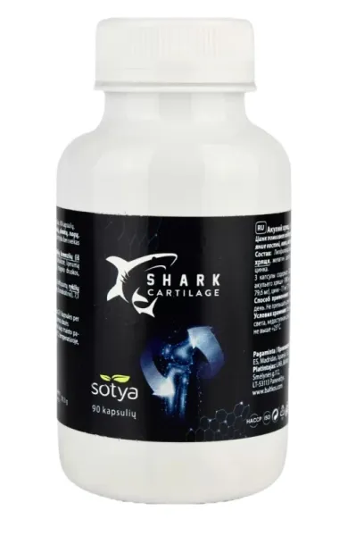 Maisto papildas SOTYA Ryklio kremzlės (SHARK CARTILAGE) su cinku N90