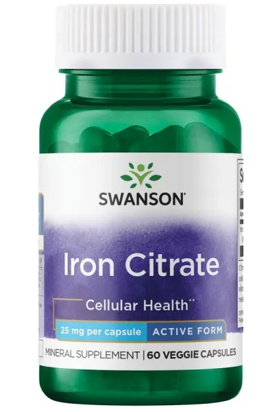 Maisto papildas SWANSON Geležies citratas 25mg N60 veg. kaps.