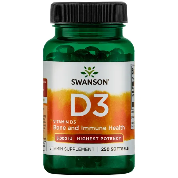 Maisto papildas SWANSON Vitaminas D3 (cholecalciferolis) 125µg 5000TV N250