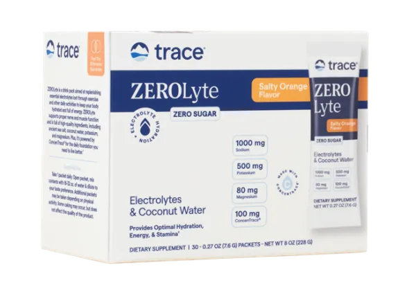 Maisto papildas TRACE MINERALS ZeroLyte Elektrolitai be cukraus milteliai pakeliuose N30