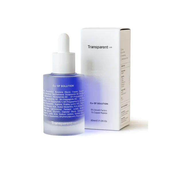 TRANSPARENT Lab Cu-Gf Solution atkuriamasis serumas su vario peptidais 30ml