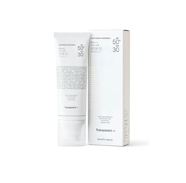 TRANSPARENT Lab Lightweight lengvas apsauginis kremas SPF50+ 100ml