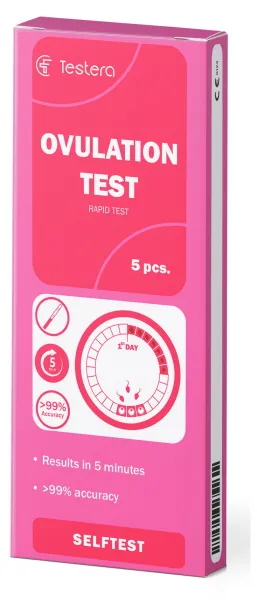 TESTERA ovuliacijos testas (juostelės) 5 vnt.