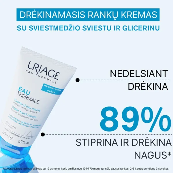 URIAGE Eau Thermale kremas rankoms kasdienei priežiūrai 50ml