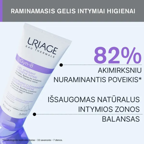 URIAGE GYN - 8 gelis intymiai higienai raminamasis 100ml