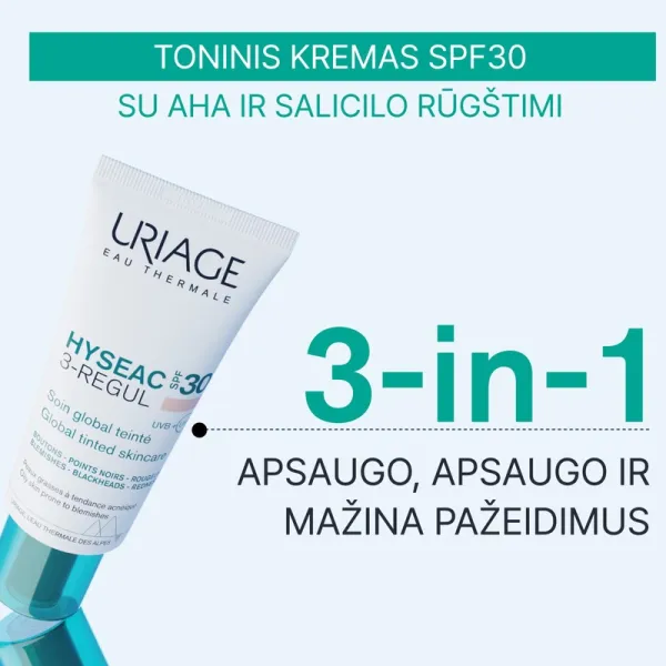 URIAGE Hyseac 3 - Regular toninis kremas lengvas SPF30 40ml