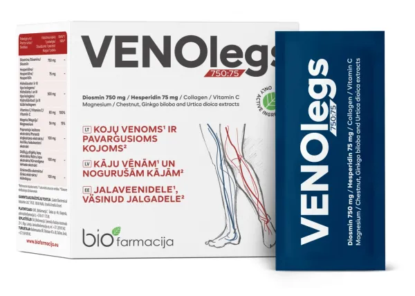 Maisto papildas VENOlegs 750:75 milteliai 2.1g N28