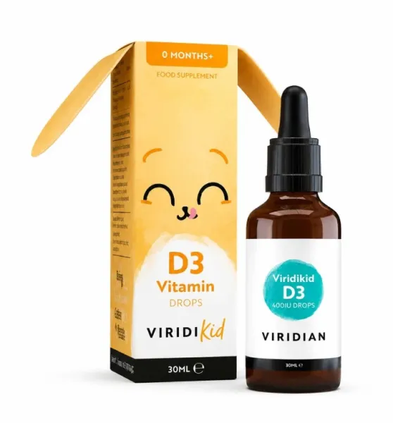Maisto papildas VIRIDIAN Viridikid Vitamin D lašai 30ml