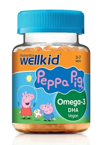Maisto papildas VITABIOTICS WellKid Peppa Pig Omega-3 guminukai N30