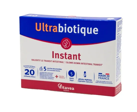 Maisto papildas VITAVEA Ultrabiotique  Instant gerosios bakterijos ir mėlynių ekstraktas žarnyno judėjimui lėtinti N10