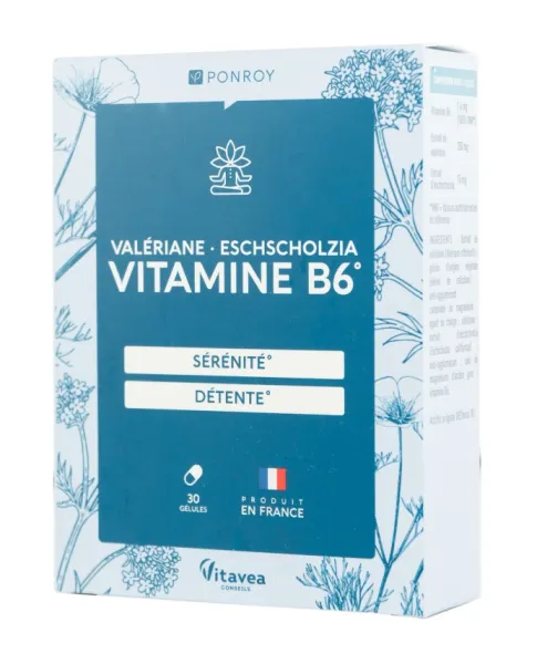Maisto papildas VITAVEA Valerijonas, geltonžiedė ešolcija, vitaminas B6 N30
