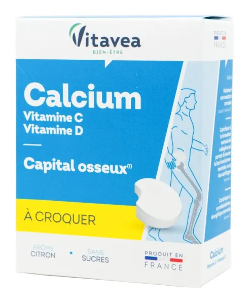 Maisto papildas VITAVEA Kalcis + vitaminai C ir D3 kramtomos tabletės N24