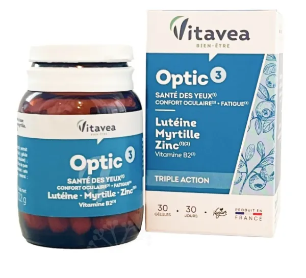 Maisto papildas VITAVEA OPTIC 3 regėjimo komfortui N30