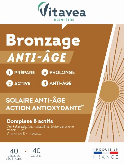 Maisto papildas VITAVEA Bronzage anti-age gražiam įdegiui ir jaunatviškai odai kapsulės N30