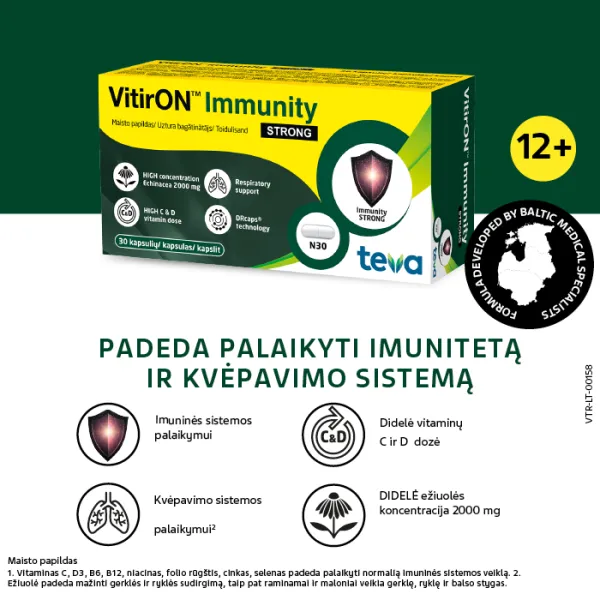 Maisto papildas VITIRON Immunity STRONG kapsulės N30